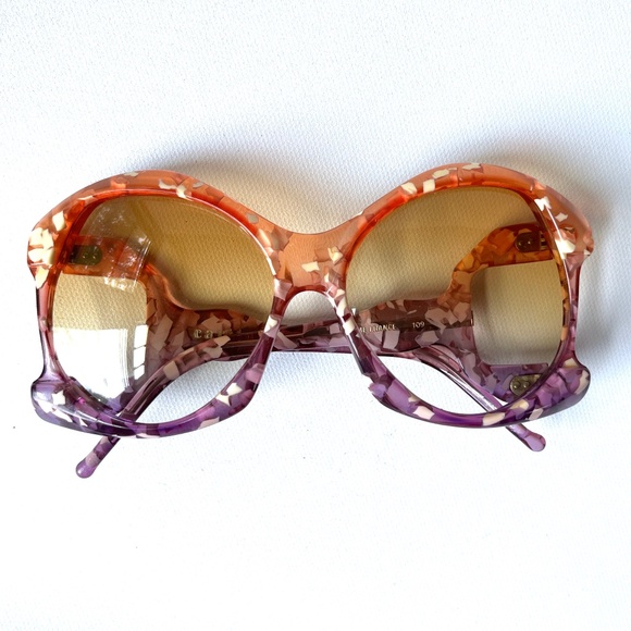 Vintage Sunglasses French 1960s Carita Paris France Oversized Butterfly Bug Eye - Picture 4 of 16